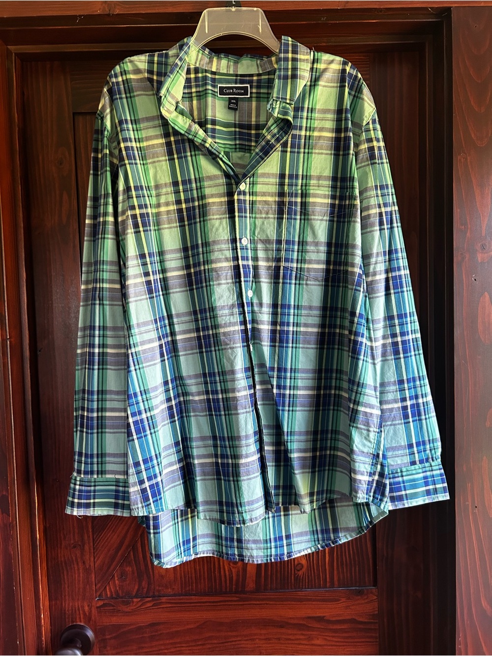Club Room Green and Blue Plaid Button-Down Shirt